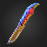 Crimson Ember Ancient Knife